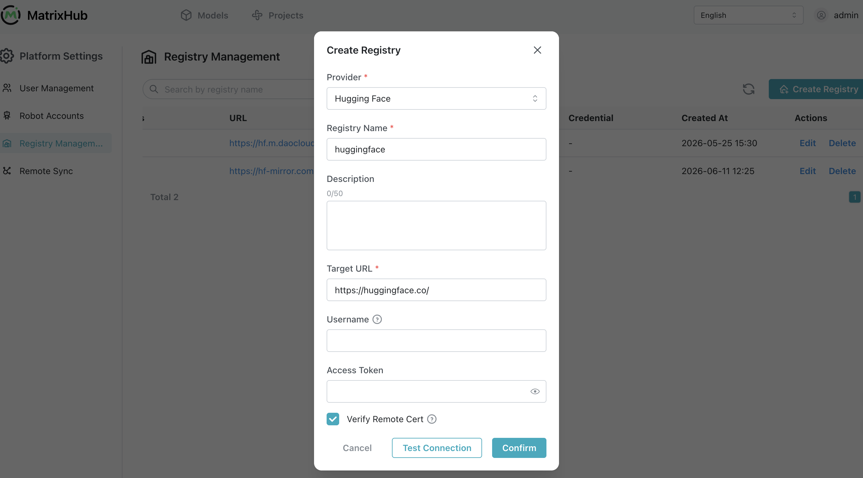 Create registry