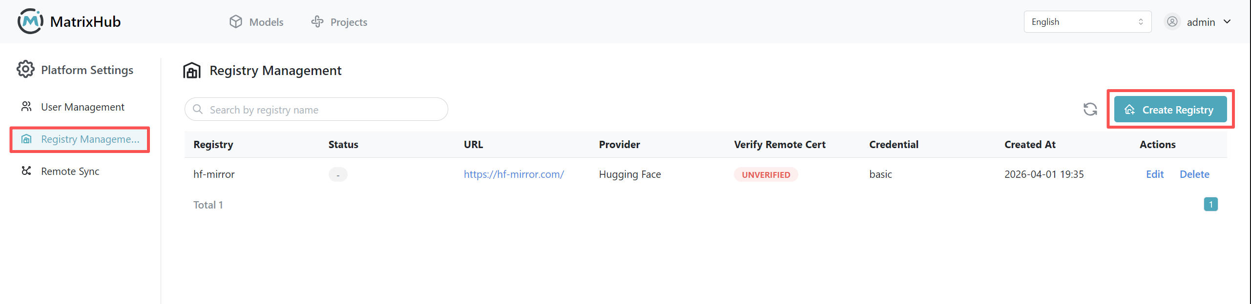 Registry Overview